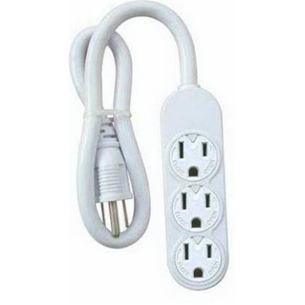 Master Electronics Master Electrician PS-304 White Mini 3 Outlet Power Strip 121170